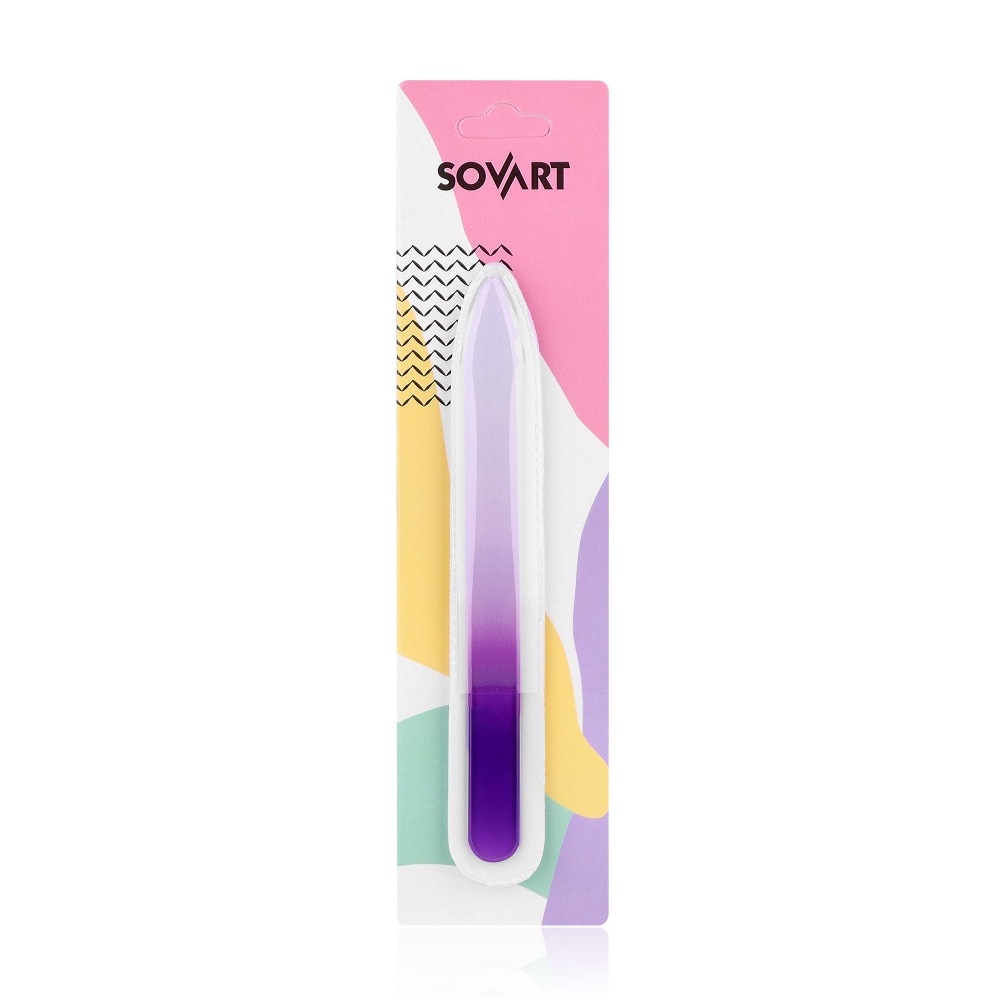 Пилочка для нігтів Sovart скляна, фіолетова, 14 см