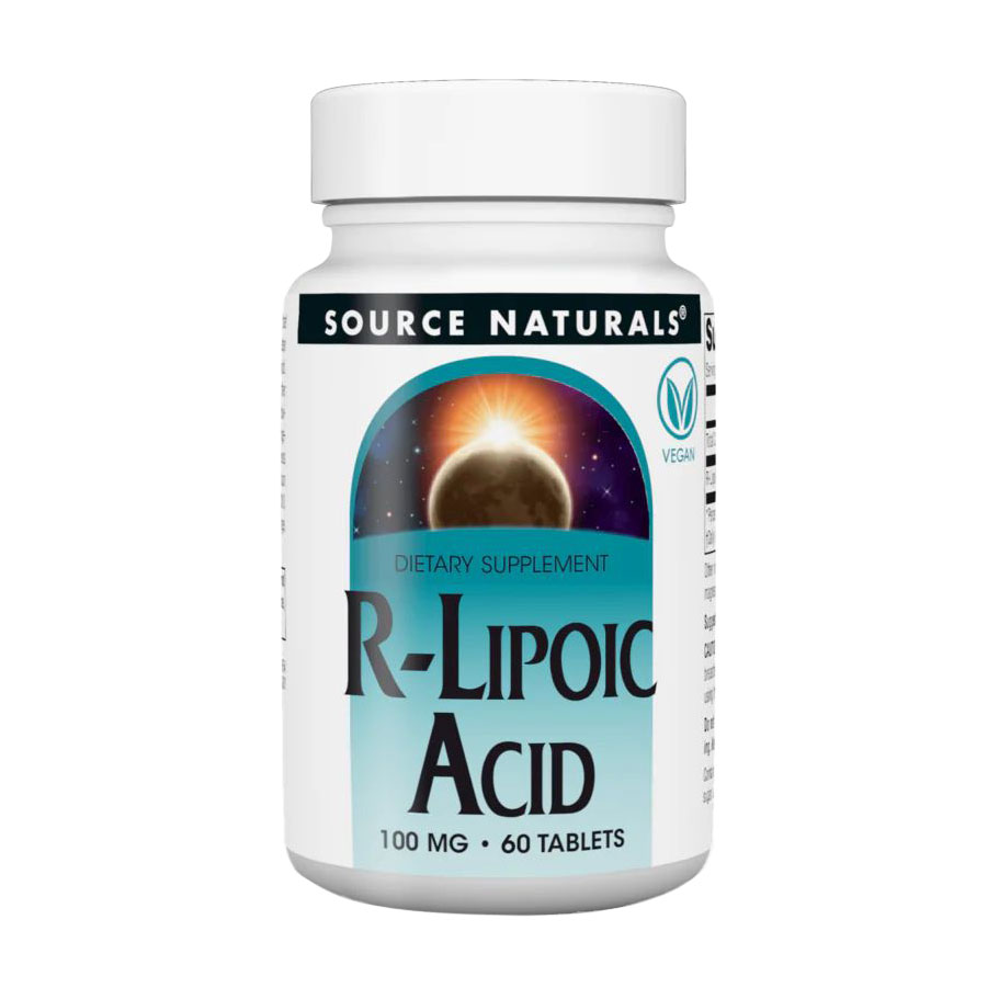 R-ліпоєва кислота Source Naturals R-Lipoic Acid, 100 мг, 60 таблеток
