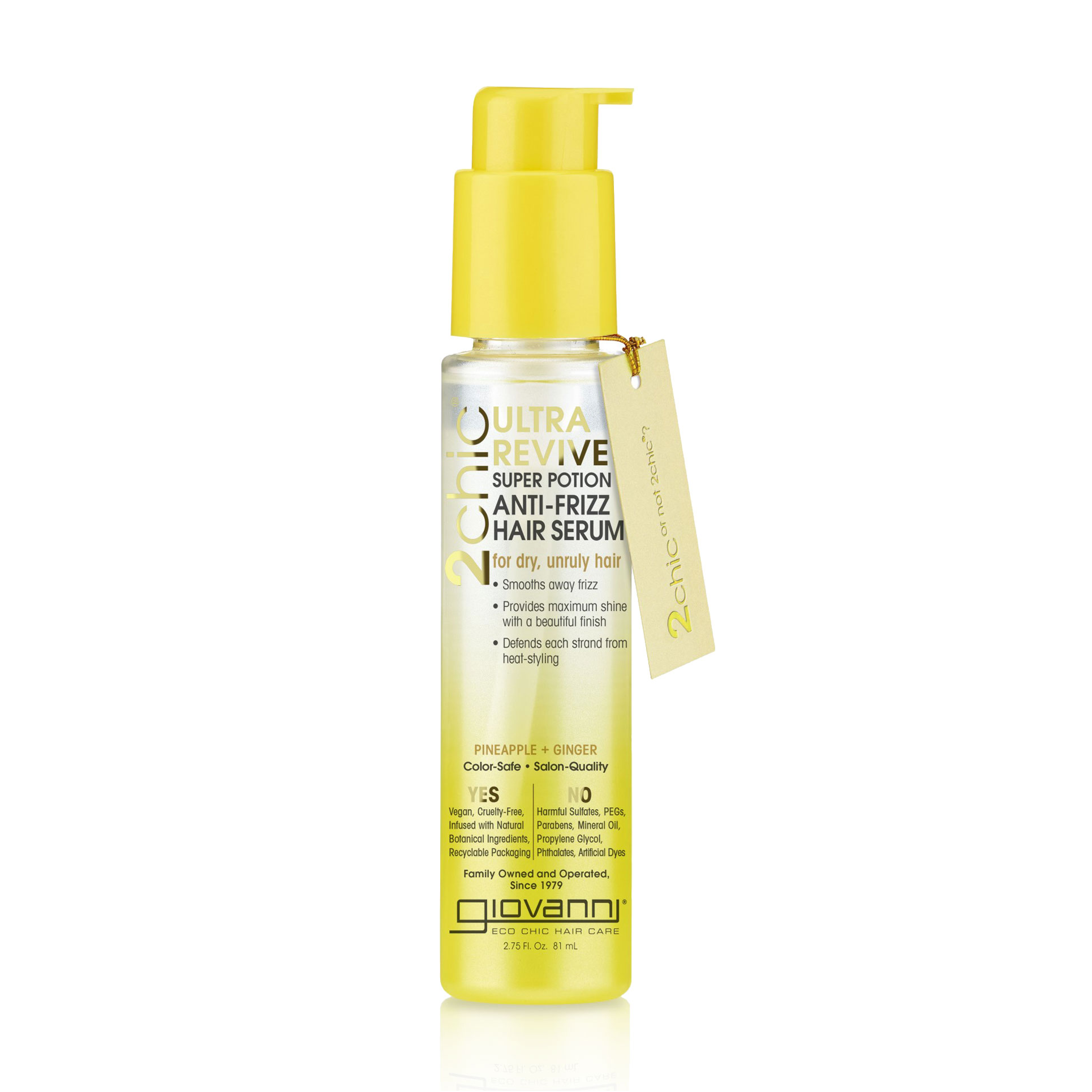 Регенерувальна сироватка Giovanni 2chic Ultra-Revive Super Potion Anti-Frizz Pineapple &amp; Ginger для сухого волосся, з ананасом та імбирем, 81 мл