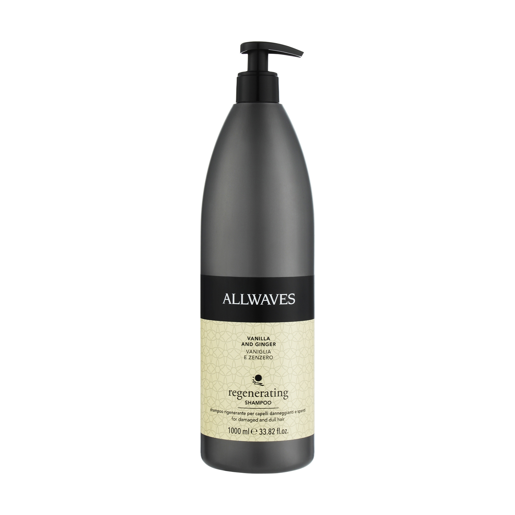 Регенерувальний шампунь для волосся Allwaves Regenerating Shampoo з ваніллю та імбиром, 1 л