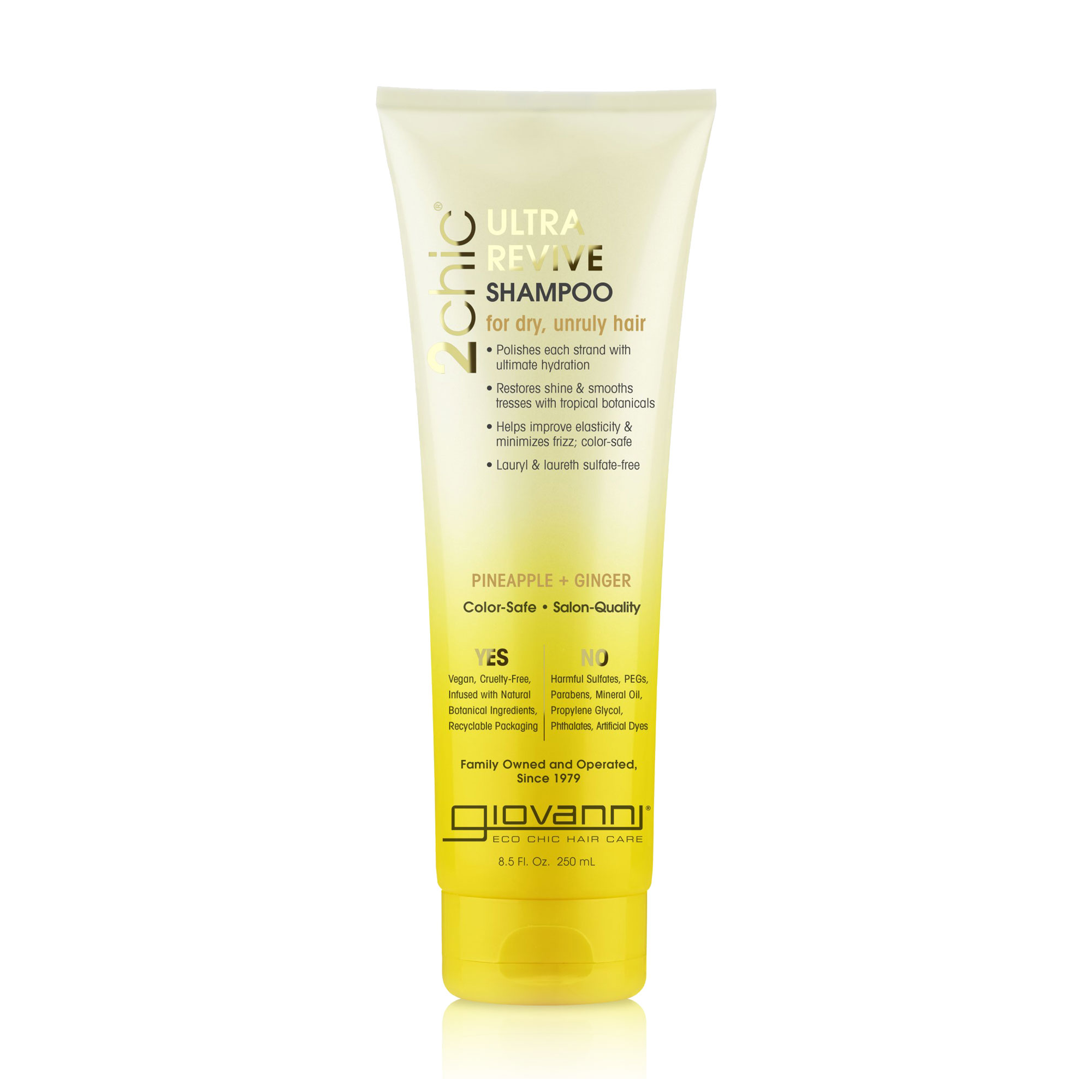 Регенерувальний шампунь Giovanni 2chic Ultra-Revive Shampoo Pineapple &amp; Ginger для сухого волосся, з ананасом та імбирем, 250 мл