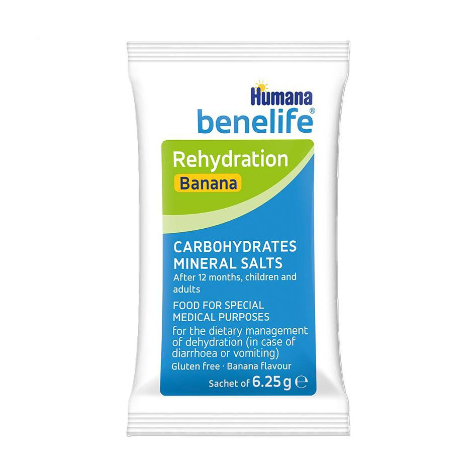 Регідратаційна суміш Humana Benelife Rehydration Банан, для дітей від 1 року та дорослих, 6.25 г