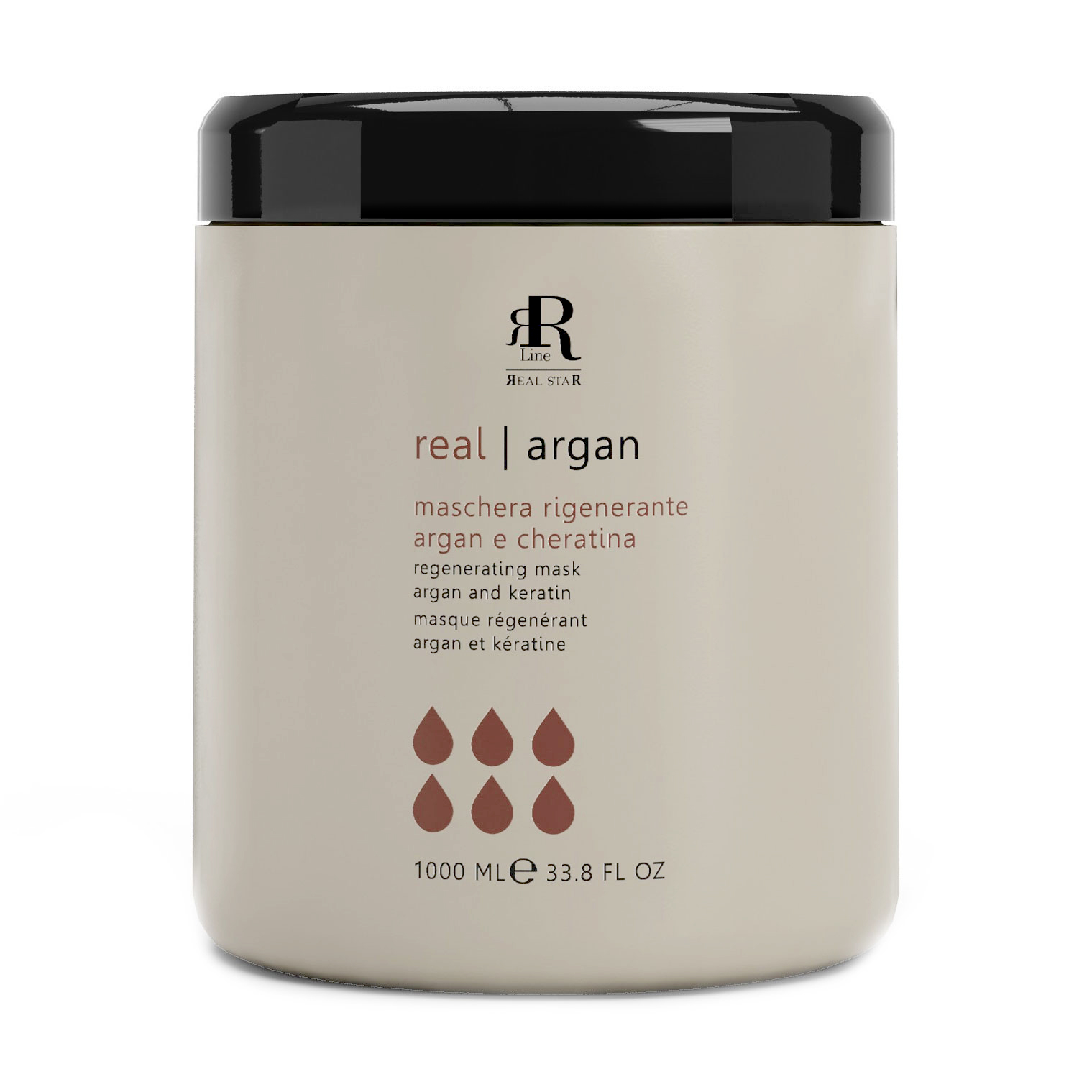 Реконструювальна маска для волосся RR Line Argan Star Regenerating Mask з олією аргани та кератином, 1 л