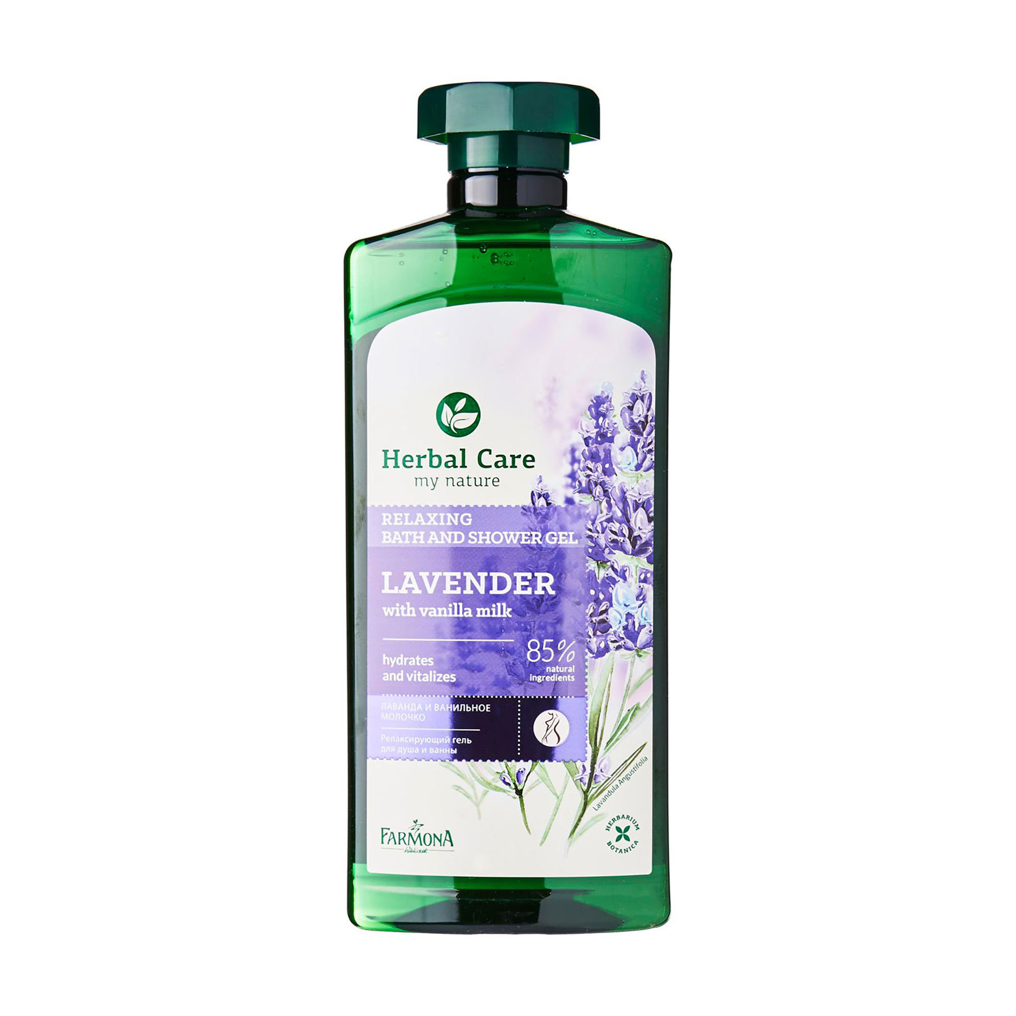 Релаксувальний гель-олія для ванни та душу Farmona Herbal Care Lavender With Vanilla Milk Лаванда з ванільним молочком, 500 мл