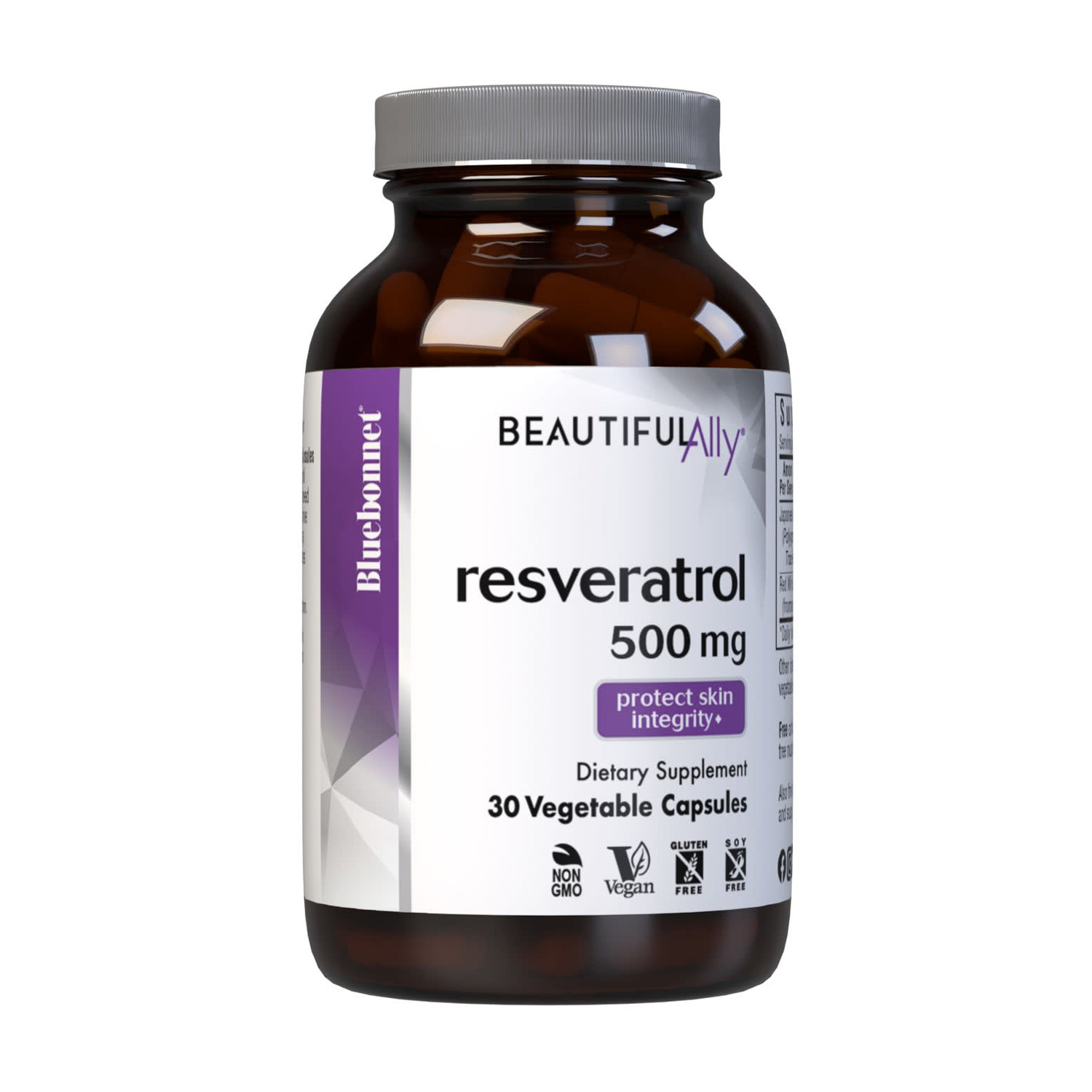 Ресвератрол Bluebonnet Nutrition Beautiful Ally Resveratrol 500 мг, 30 капсул