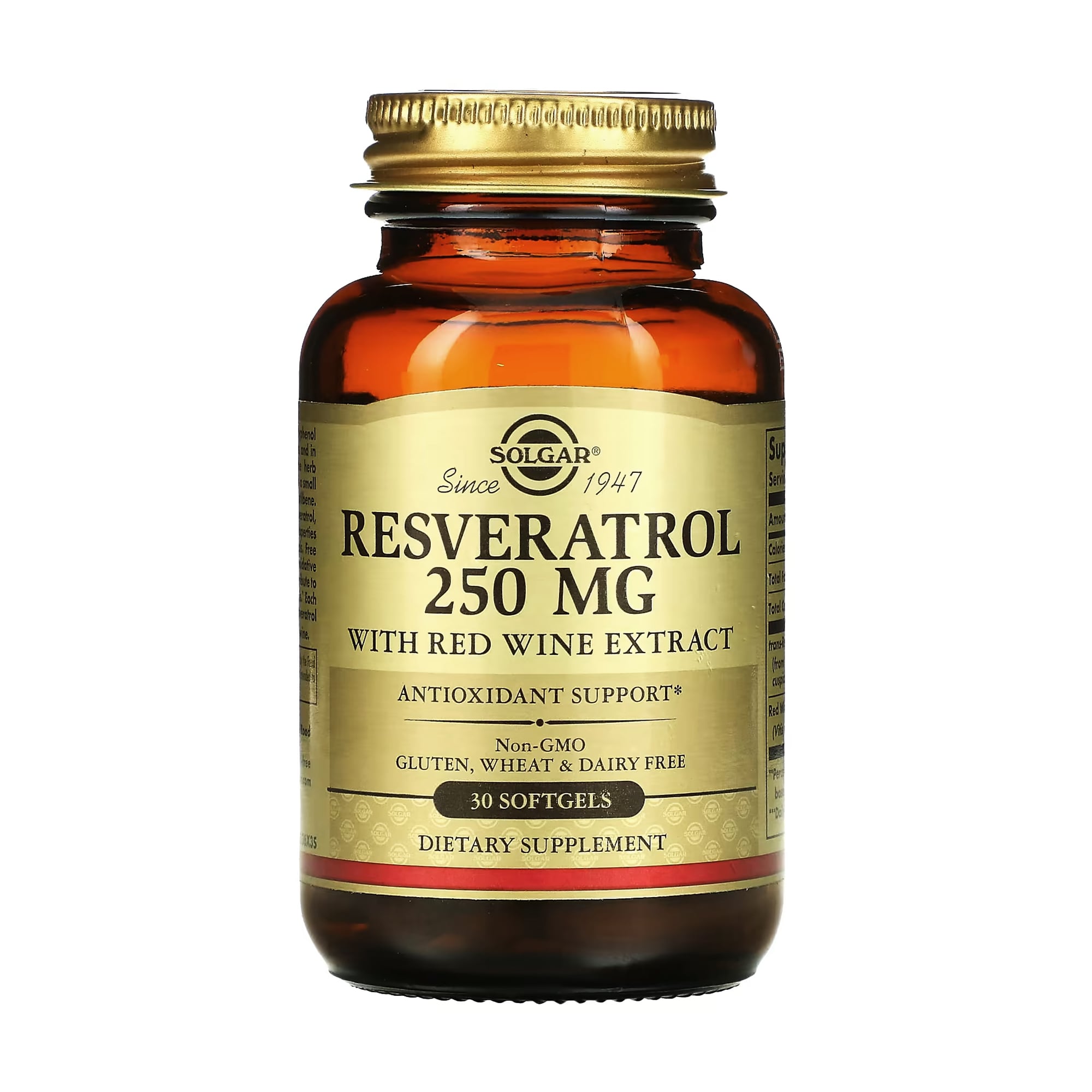 Ресвератрол Solgar Resveratrol з екстрактом червоного вина, 30 капсул