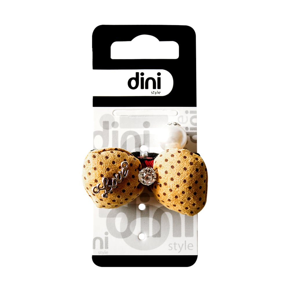 Резинка для волосся Dini Hand Made Бантик з перлиною, 1 шт (d-783)