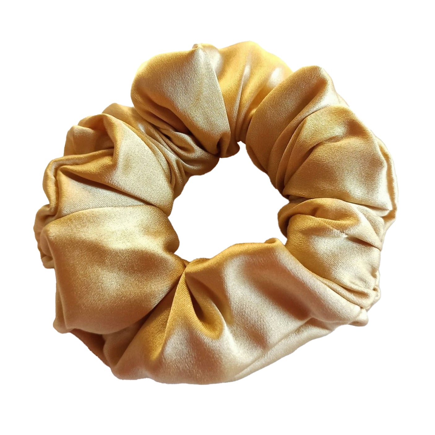 Резинка для волосся ScrunchyUA з шовку, золота, 1 шт (SCR0033SKLUA)