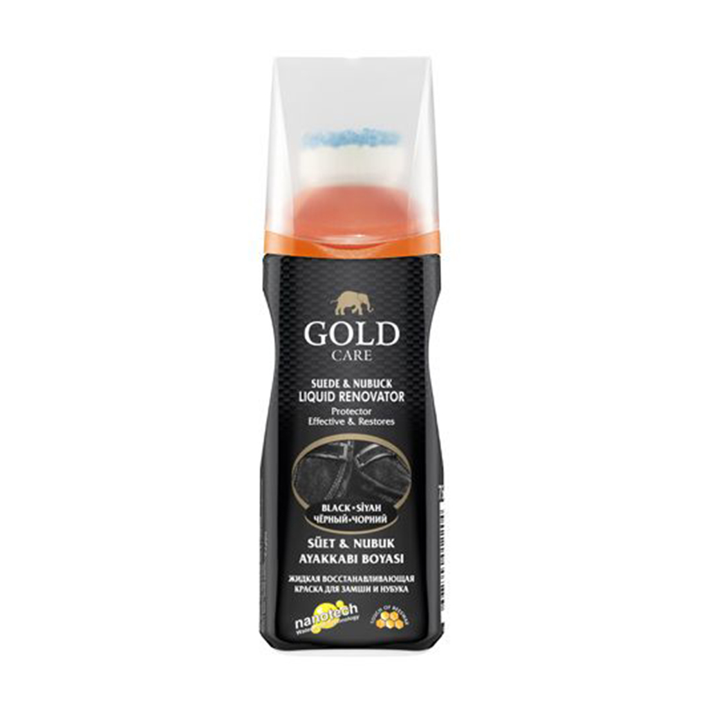 Рідка відновлювальна фарба для замші та нубука Gold Care Suede &amp; Nubuck Liquid Renovator Чорний, 75 мл