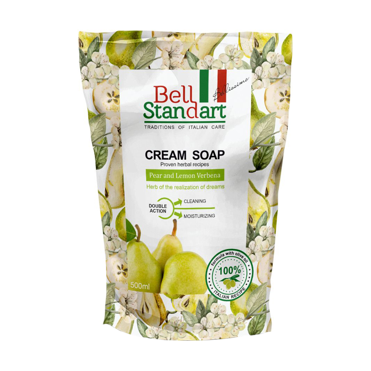 Рідке крем-мило Bell Standart Cream Soap Груша та лимонна вербена, 500 мл (запаска)