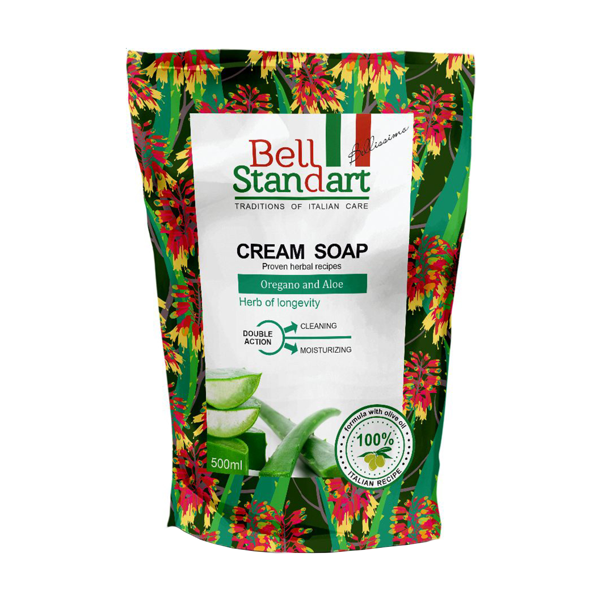 Рідке крем-мило Bell Standart Cream Soap Материнка та алое, 500 мл (запаска)