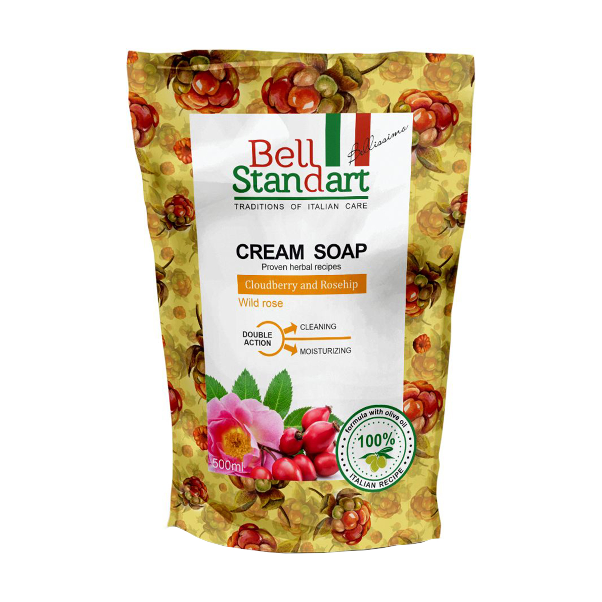 Рідке крем-мило Bell Standart Cream Soap Морошка та шипшина, 500 мл (запаска)
