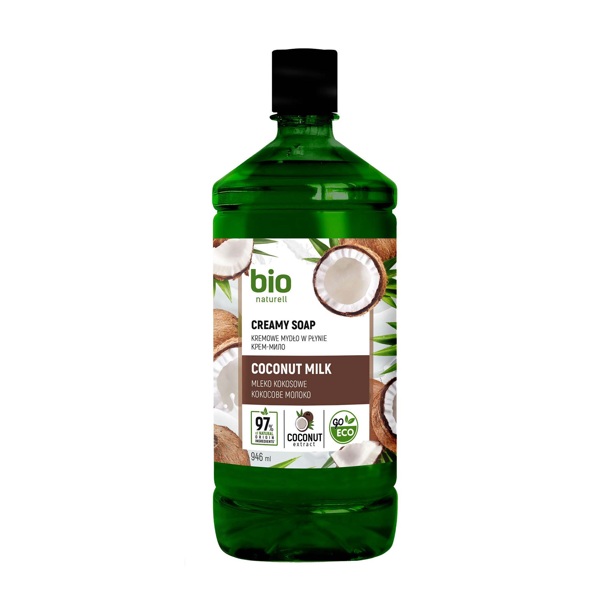 Рідке крем-мило Bio Naturell Кокосове молоко, без дозатора, 946 мл