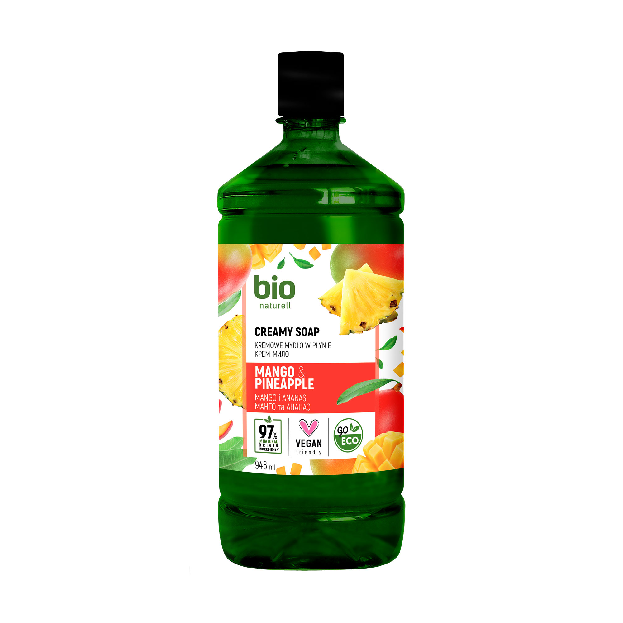 Рідке крем-мило Bio Naturell Манго та ананас, без дозатора, 946 мл