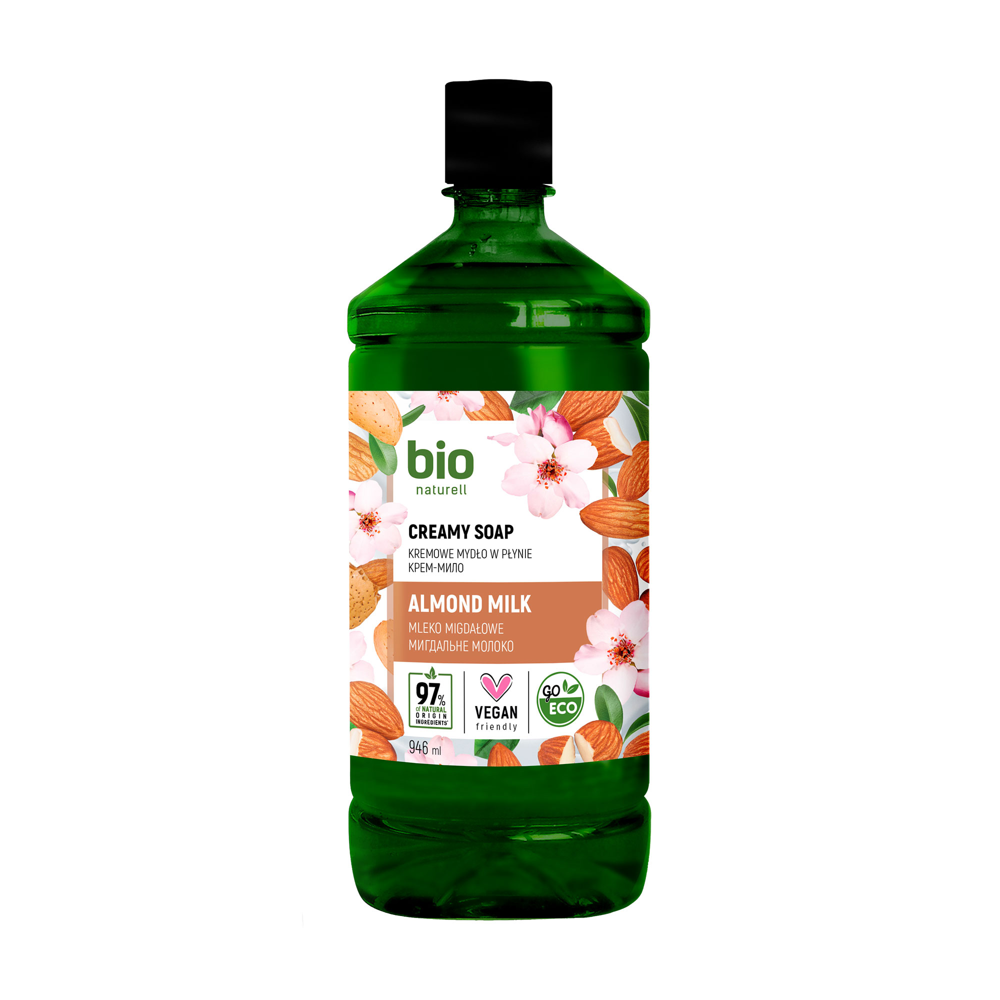 Рідке крем-мило Bio Naturell Мигдальне молоко, без дозатора, 946 мл