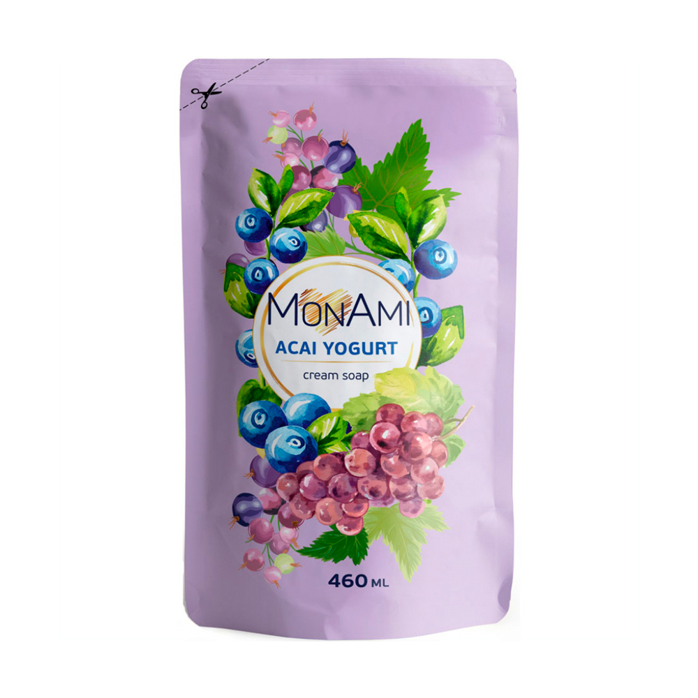 Рідке крем-мило MonAmi Acai Yogurt Cream Soap, 460 мл (дойпак)
