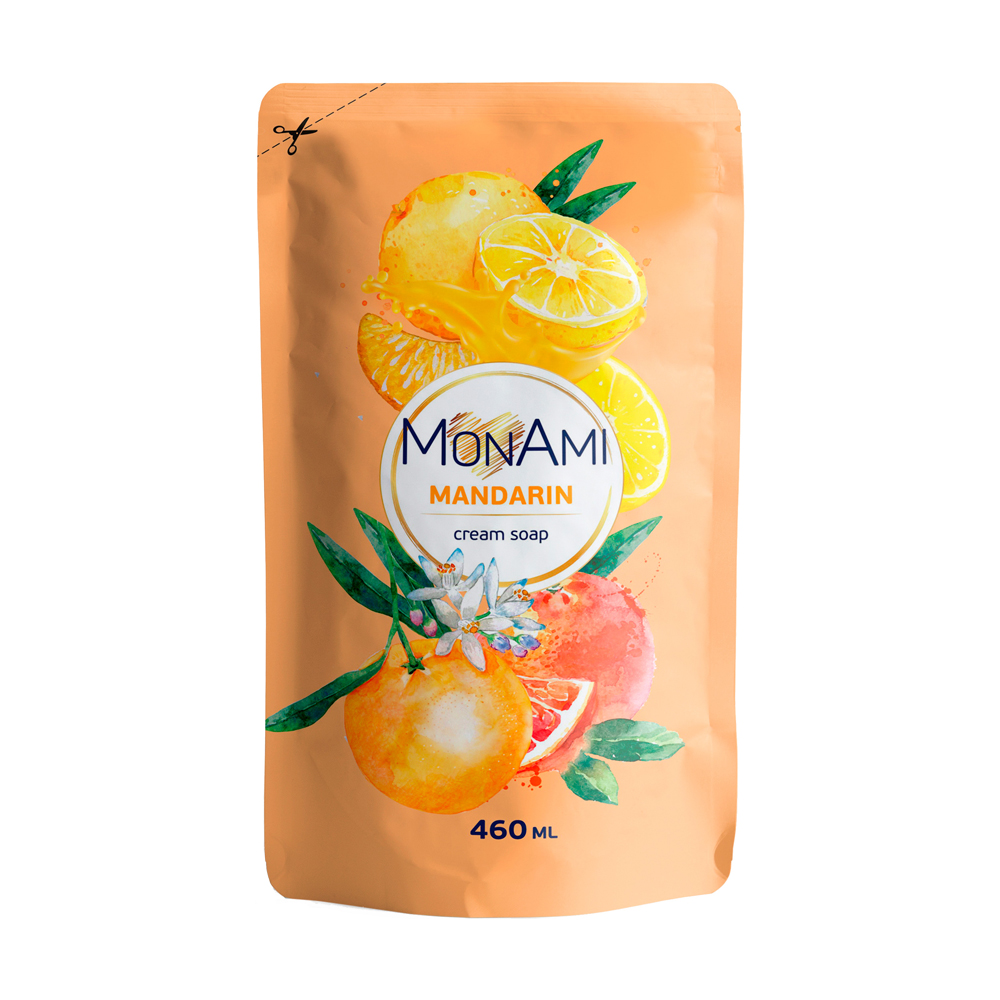 Рідке крем-мило MonAmi Mandarin Cream Soap, 460 мл (дойпак)