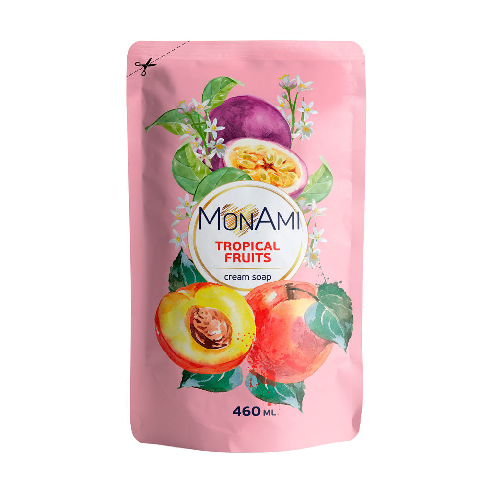 Рідке крем-мило MonAmi Tropical Fruits Cream Soap, 460 мл (дойпак)