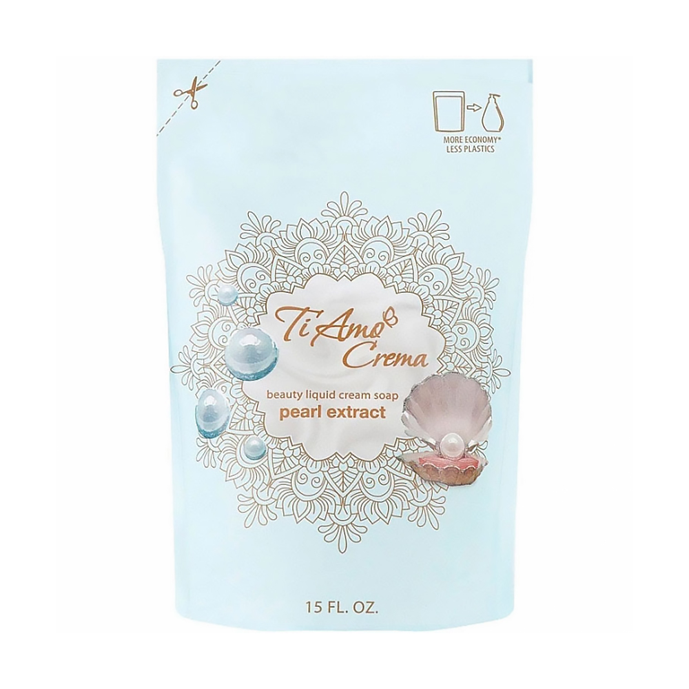 Рідке крем-мило Ti Amo Crema Beauty Liquid Cream Soap Pearl Extract, 450 мл (дойпак)