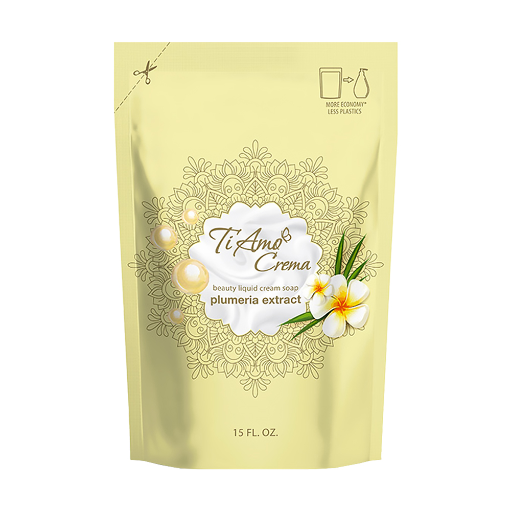 Рідке крем-мило Ti Amo Crema Beauty Liquid Cream Soap Plumeria Extract, 450 мл (дойпак)