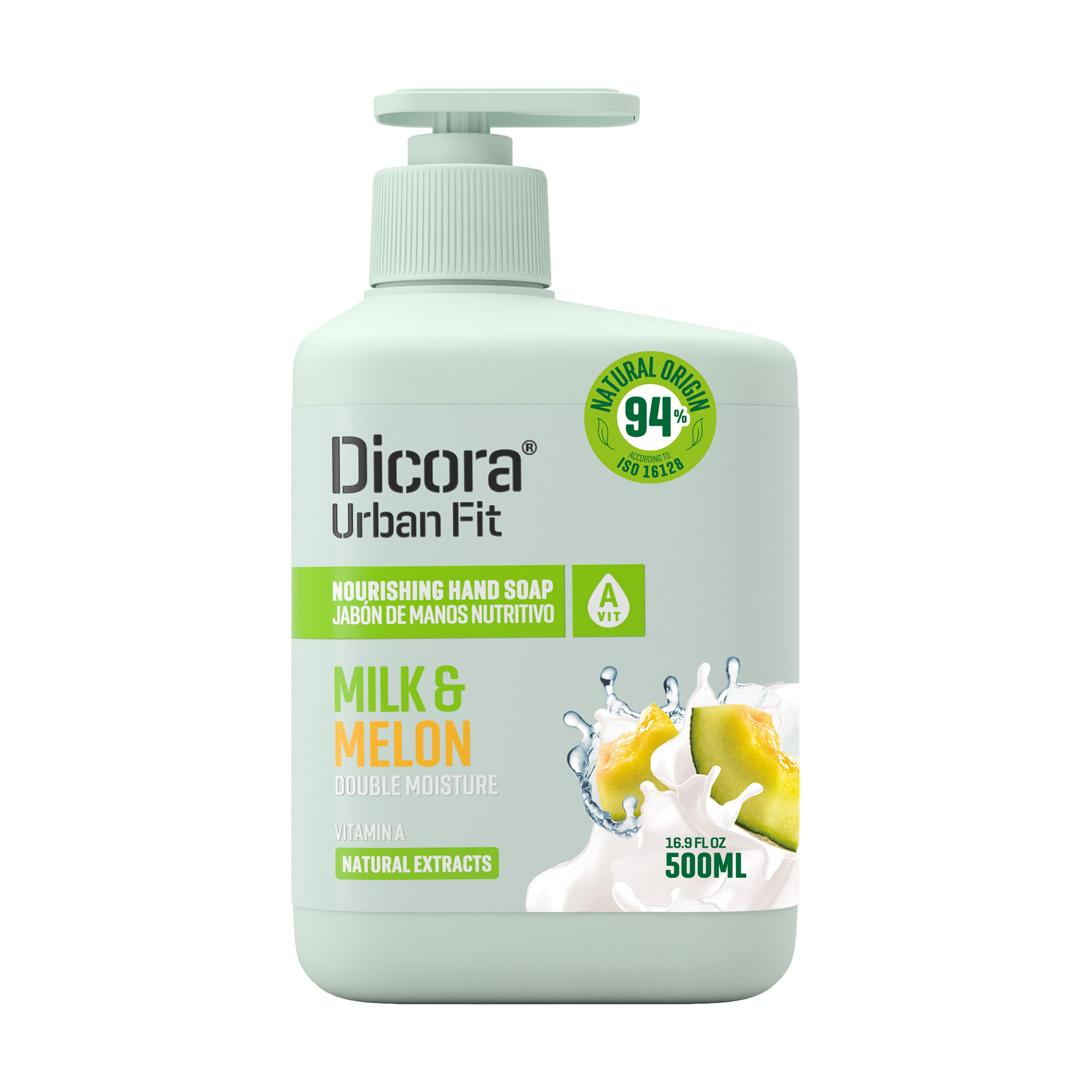 Рідке мило для рук Dicora Urban Fit Молоко та диня, з вітаміном А, 500 мл