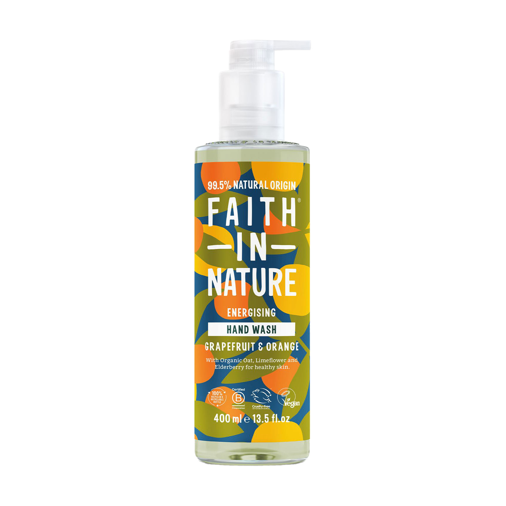 Рідке мило для рук Faith In Nature Energising Hand Wash з грейпфрутом та апельсином, 400 мл