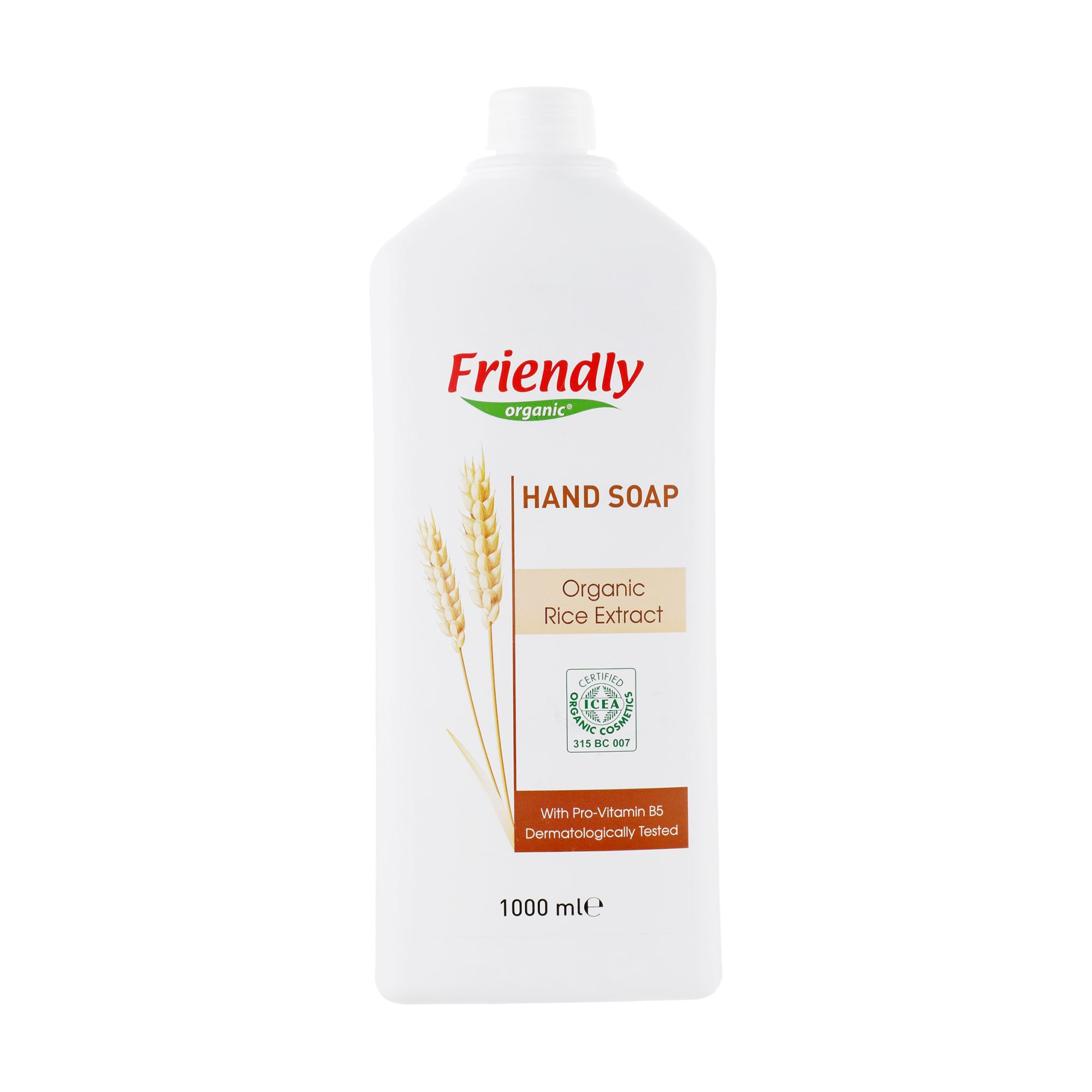 Рідке мило для рук Friendly Organic Hand Soap з екстрактом рису, 1 л