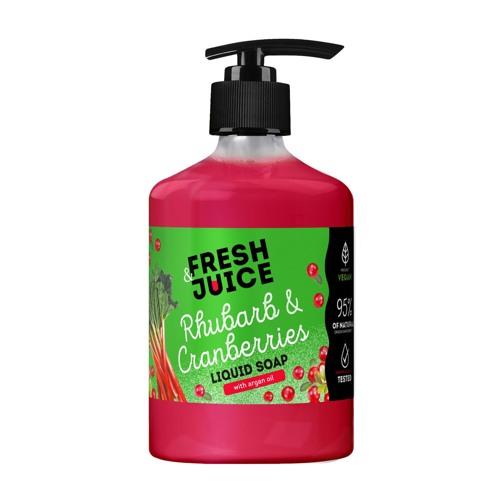 Рідке мило Fresh Juice Rhubarb &amp; Cranberries Liquid Soap з аргановою олією, 460 мл