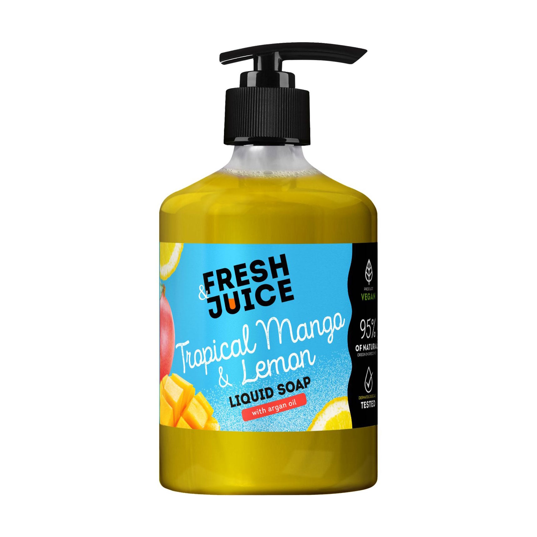 Рідке мило Fresh Juice Tropical Mango &amp; Lemon Liquid Soap з аргановою олією, 460 мл