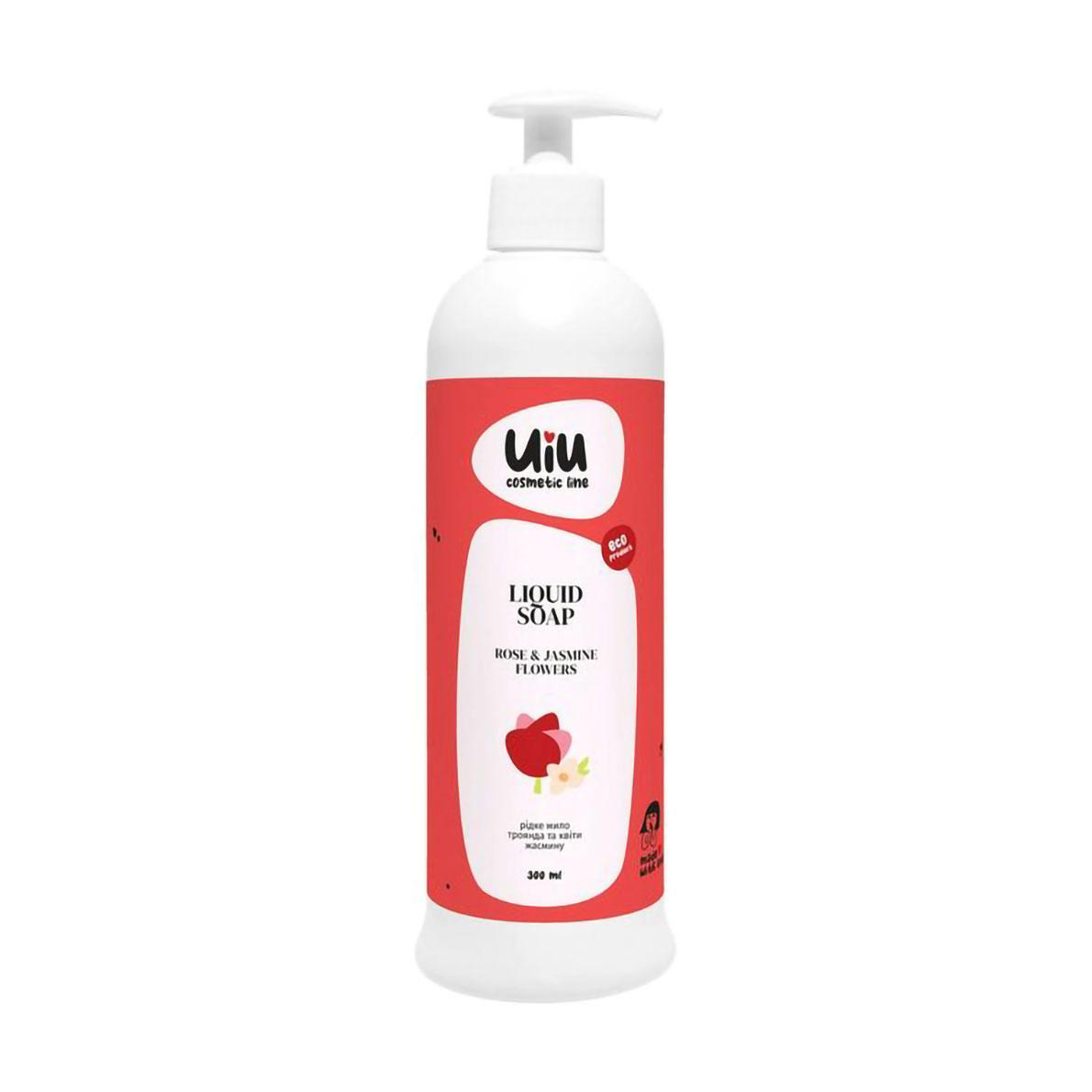 Рідке мило UIU Liquid Soap Rose &amp; Jasmine Flowers Троянда та квіти жасмину, 300 мл