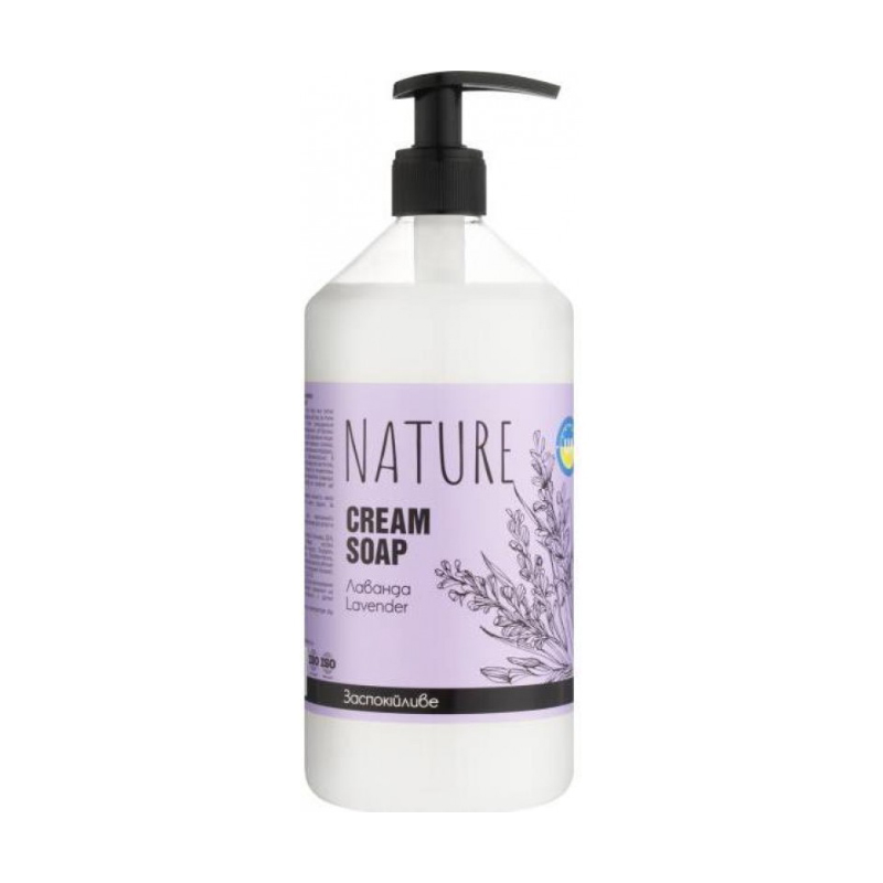 Рідке заспокійливе крем-мило Bioton Cosmetics Nature Cream Soap Лаванда, 900 мл