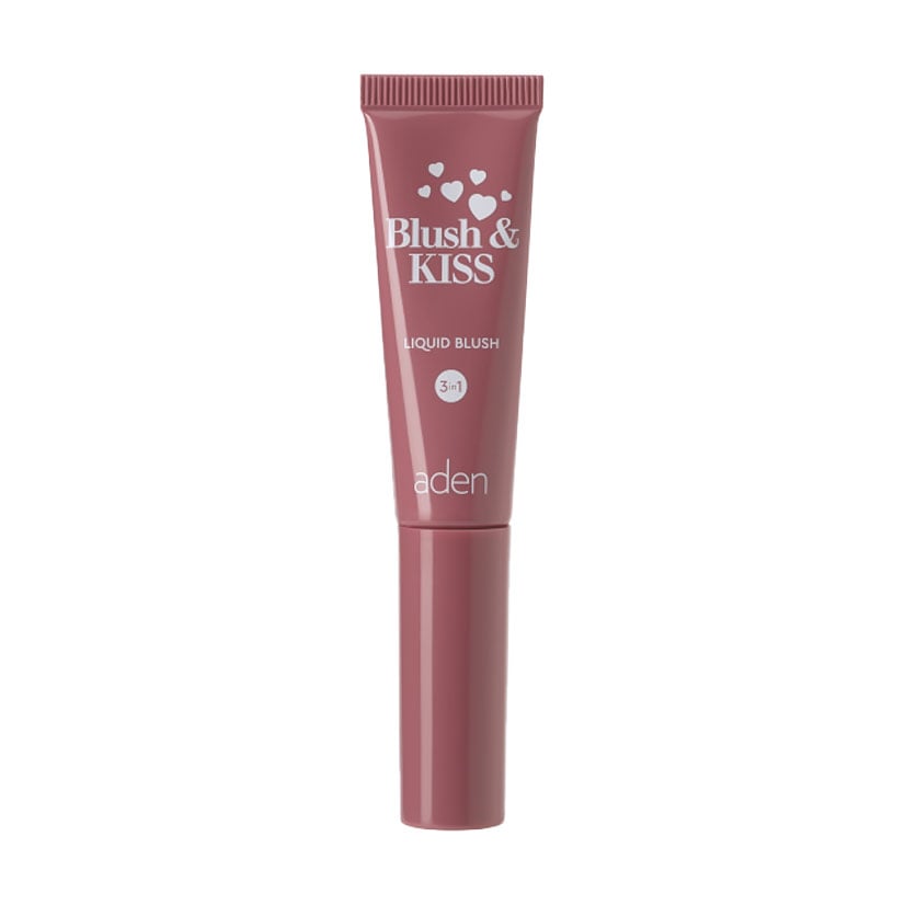 Рідкі рум'яна для обличчя 3 в 1 Aden Blush &amp; Kiss Liquid Blush 3 in 1, 01 Pink Petals, 8 мл