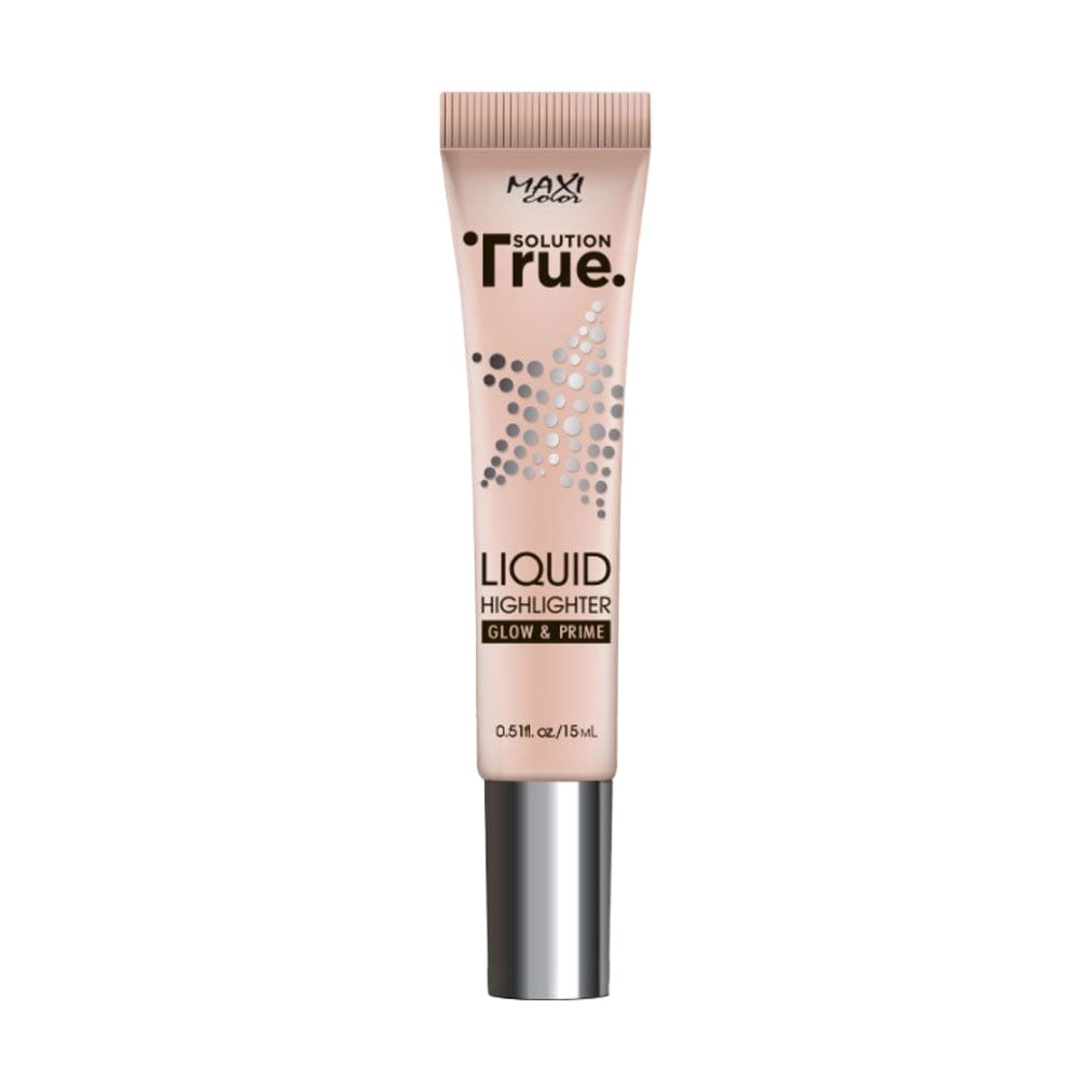 Рідкий хайлайтер для обличчя Maxi Color True Solution Liquid Highlighter Glow &amp; Prime 01 Рожева перлина, 15 мл
