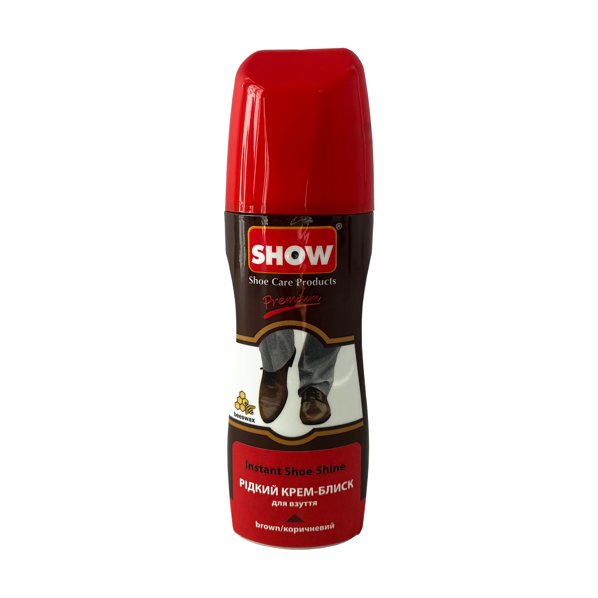 Рідкий крем-блиск для взуття SHOW Instant Shoe Shine коричневий, 75 мл