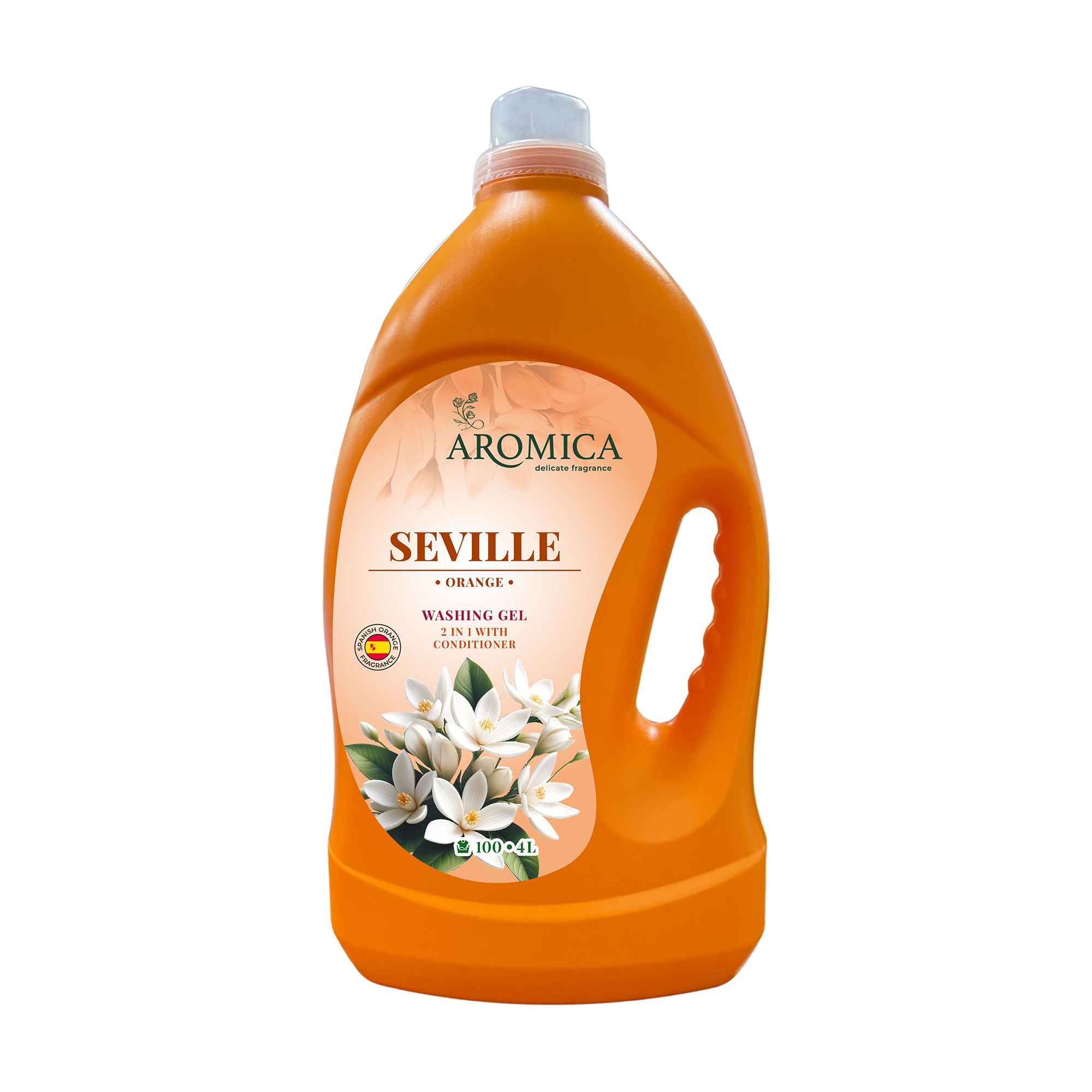 Рідкий засіб для прання Aromica Seville Orange для білих та кольорових речей, 100 циклів прання, 4 л