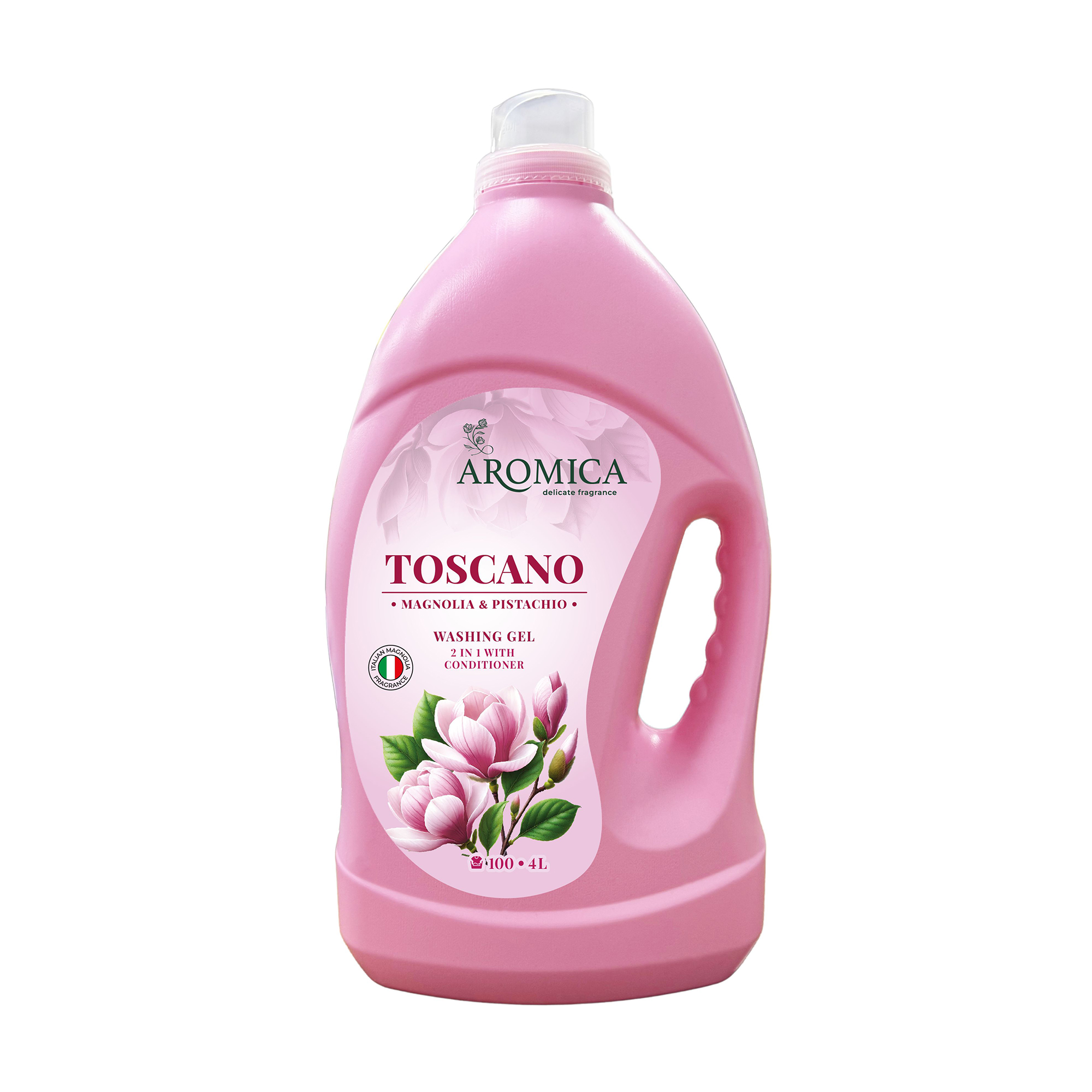 Рідкий засіб для прання Aromica Toscano Magnolia &amp; Pistachio для білих та кольорових речей, 100 циклів прання, 4 л