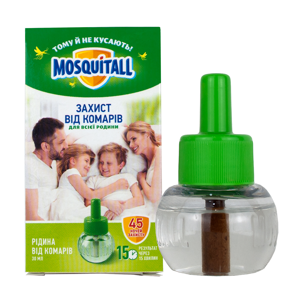 Рідина для електрофумігатора MOSQUITALL Захист для всієї родини, від комарів, 30 мл