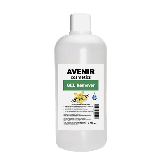Рідина для зняття гель-лаку Avenir Cosmetics Gel Remover Vanila icе, 500 мл
