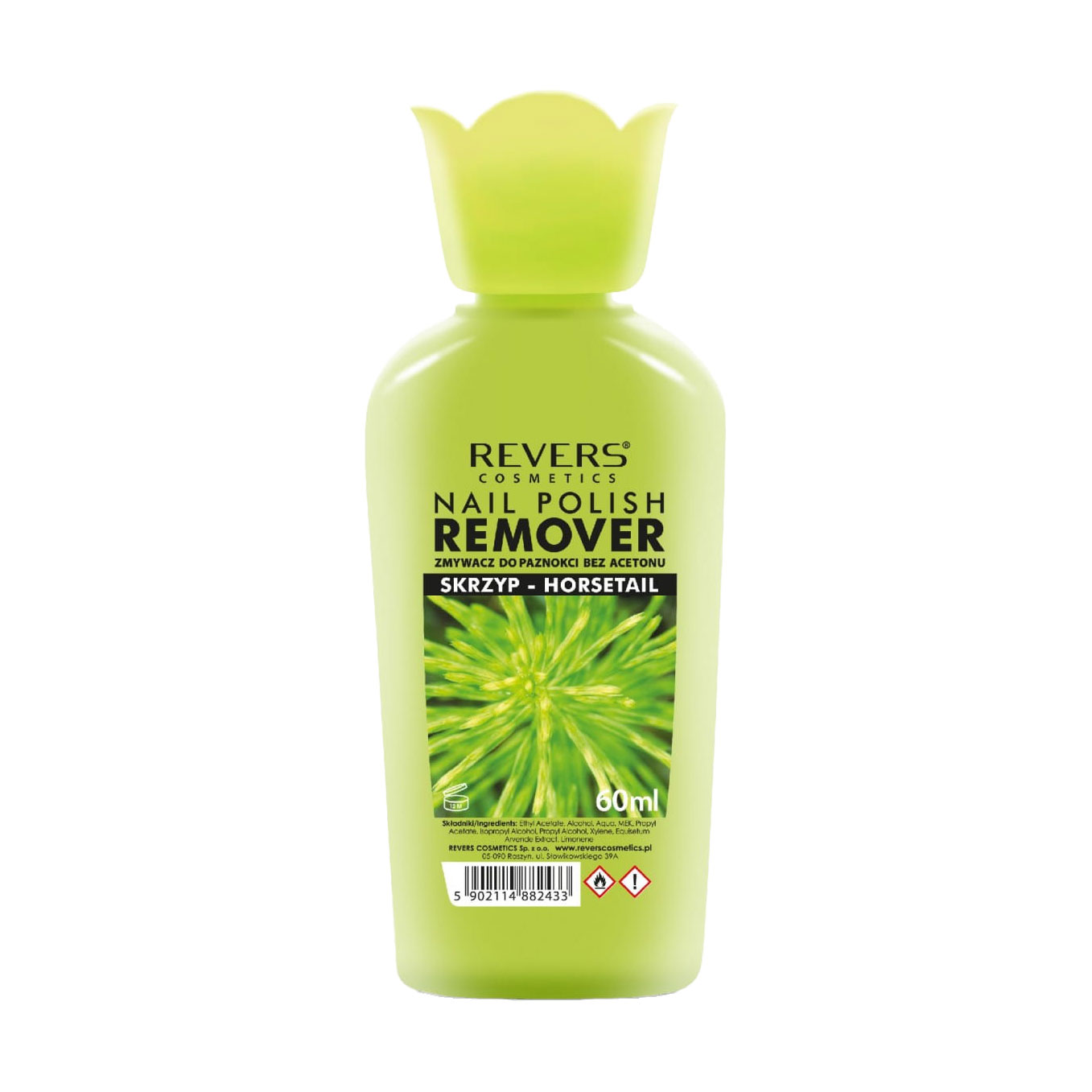 Рідина для зняття лаку Revers Cosmetics Nail Polish Remover Horsetail, 60 мл
