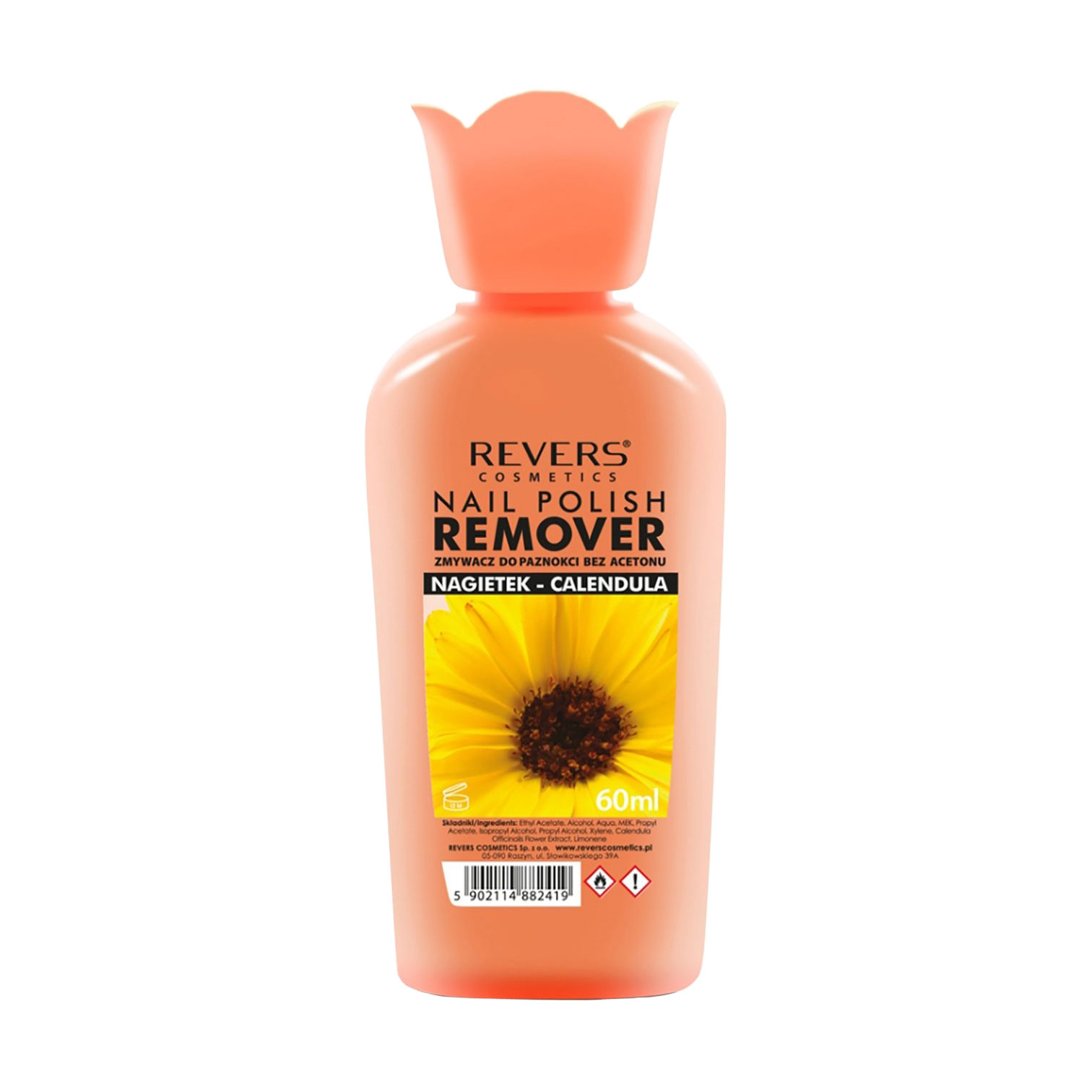Рідина для зняття лаку Revers Cosmetics Nail Polish Remover Calendula, 60 мл
