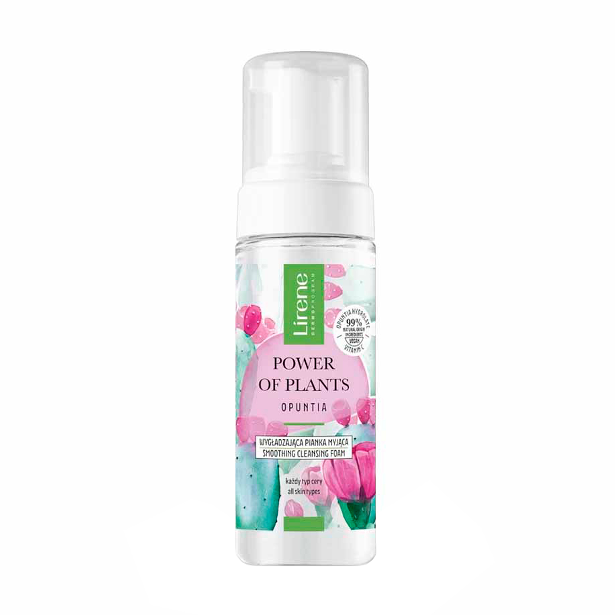 Розгладжувальна пінка для вмивання Lirene Power Of Plants Smoothing Cleansing Foam Opuntia, 150 мл