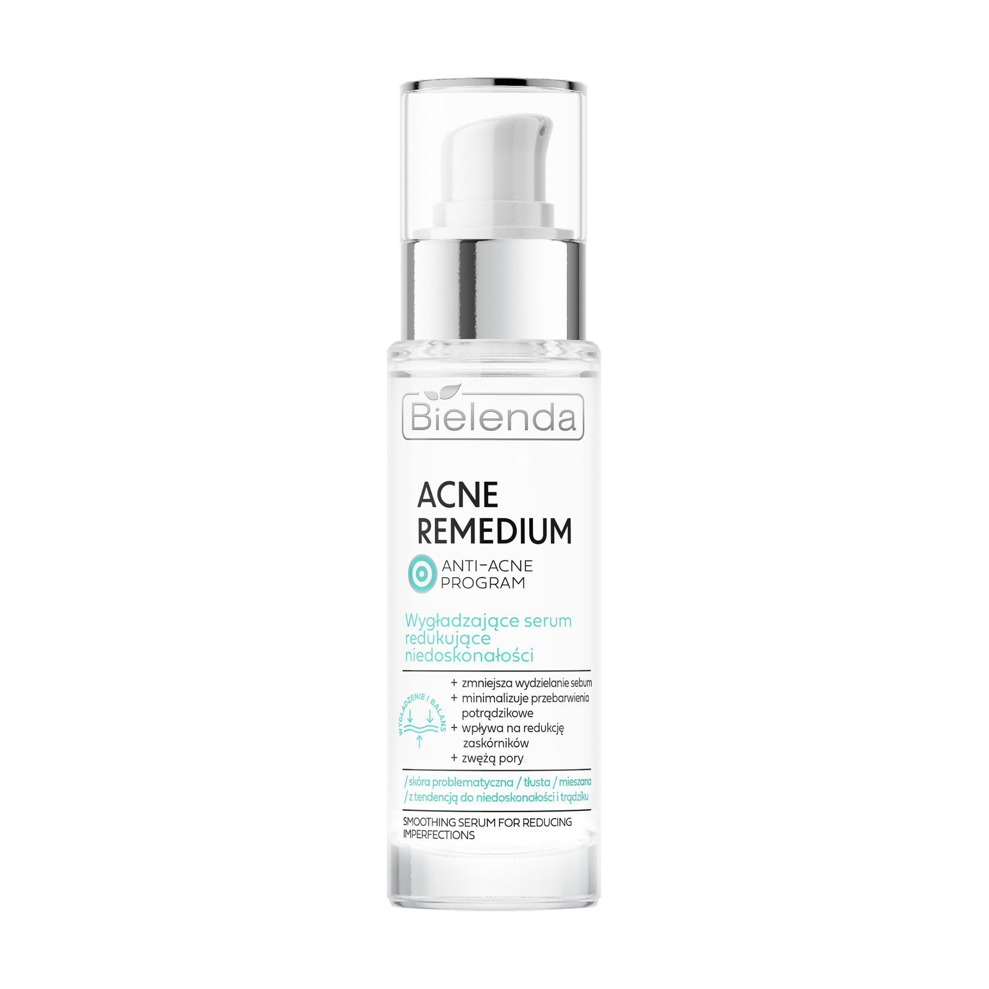 Розгладжувальна сироватка для обличчя Bielenda Acne Remedium Smoothing Serum For Reducing Imperfections проти недосконалостей шкіри, 30 мл