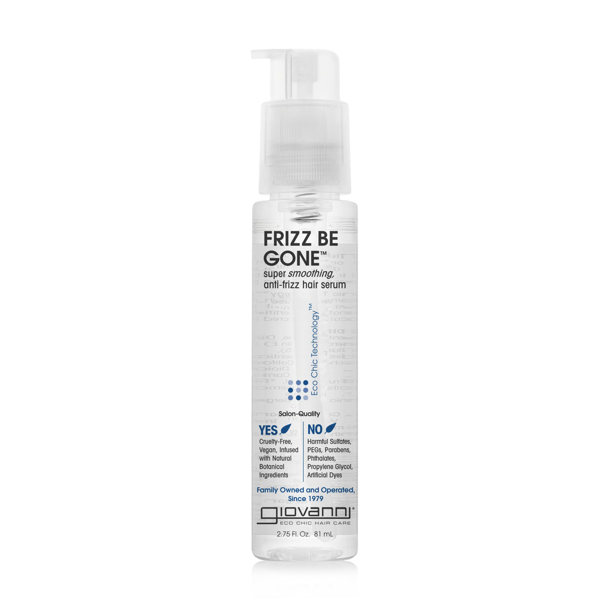 Розгладжувальна сироватка Giovanni Eco Chic Technology Frizz Be Gone для кучерявого волосся, 81 мл