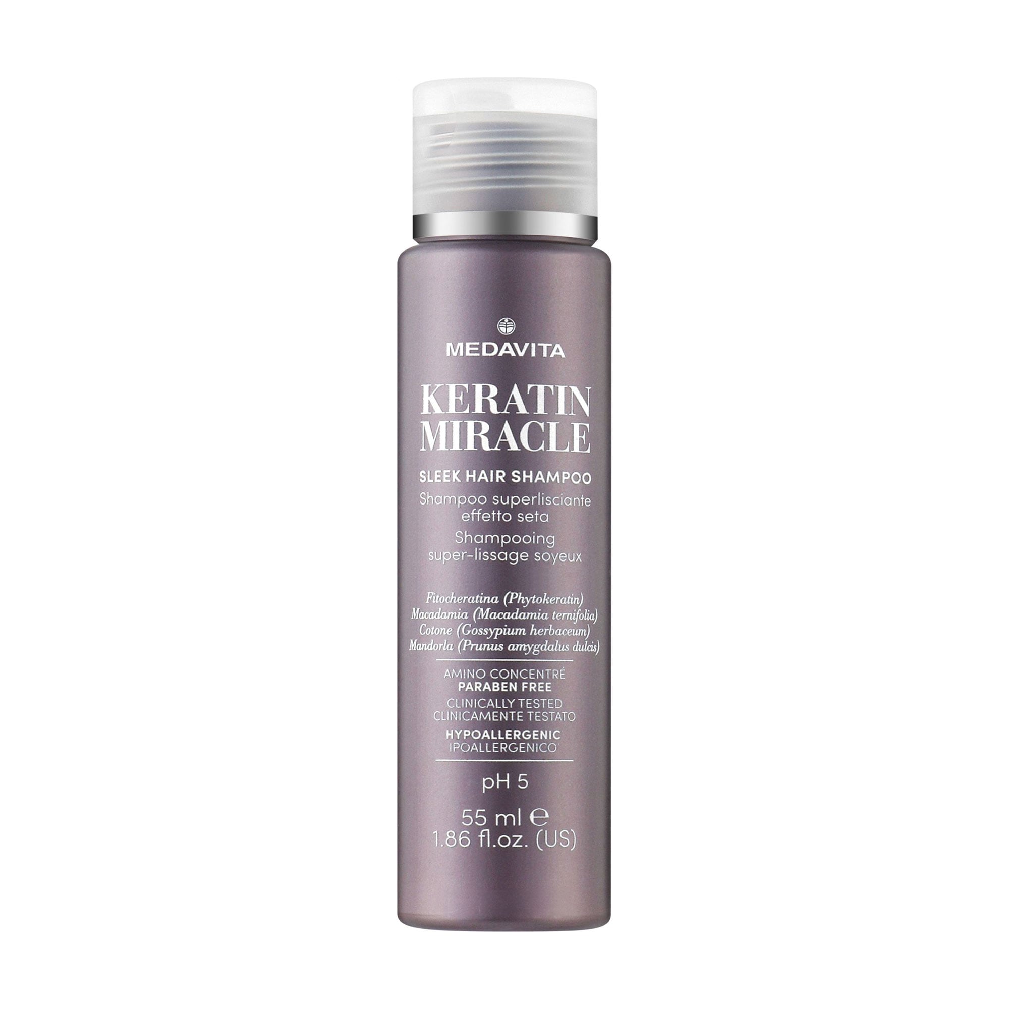 Розгладжувальний шампунь для волосся Medavita Keratin Miracle Sleek Hair Shampoo, 55 мл