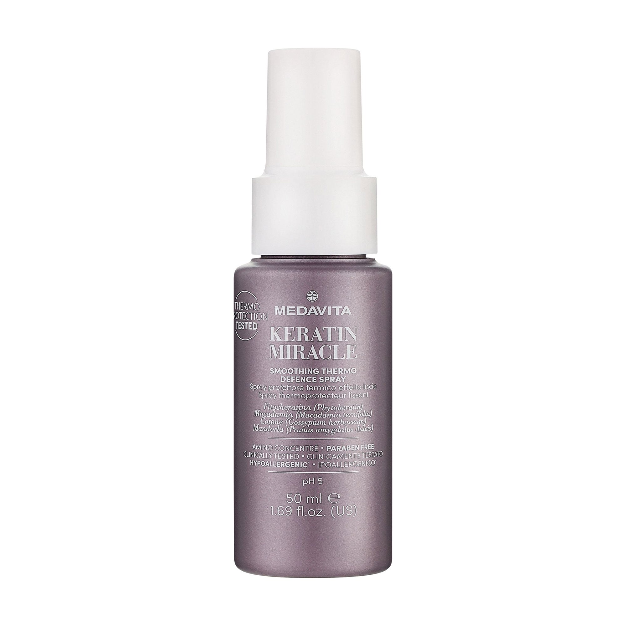 Розгладжувальний термозахисний спрей для волосся Medavita Keratin Miracle Smoothing Thermo Defence Spray, 50 мл