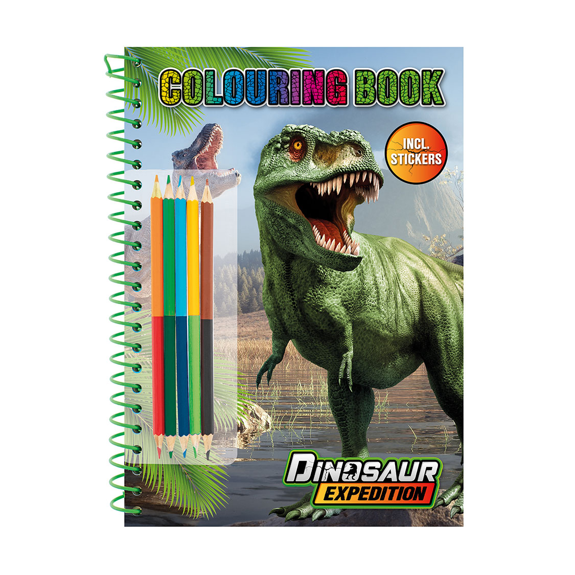 Розмальовка з олівцями на пружині Moxy Dinosaur Expedition з наліпками, від 3 років, 29.7*21 см, 30 аркушів (961029)