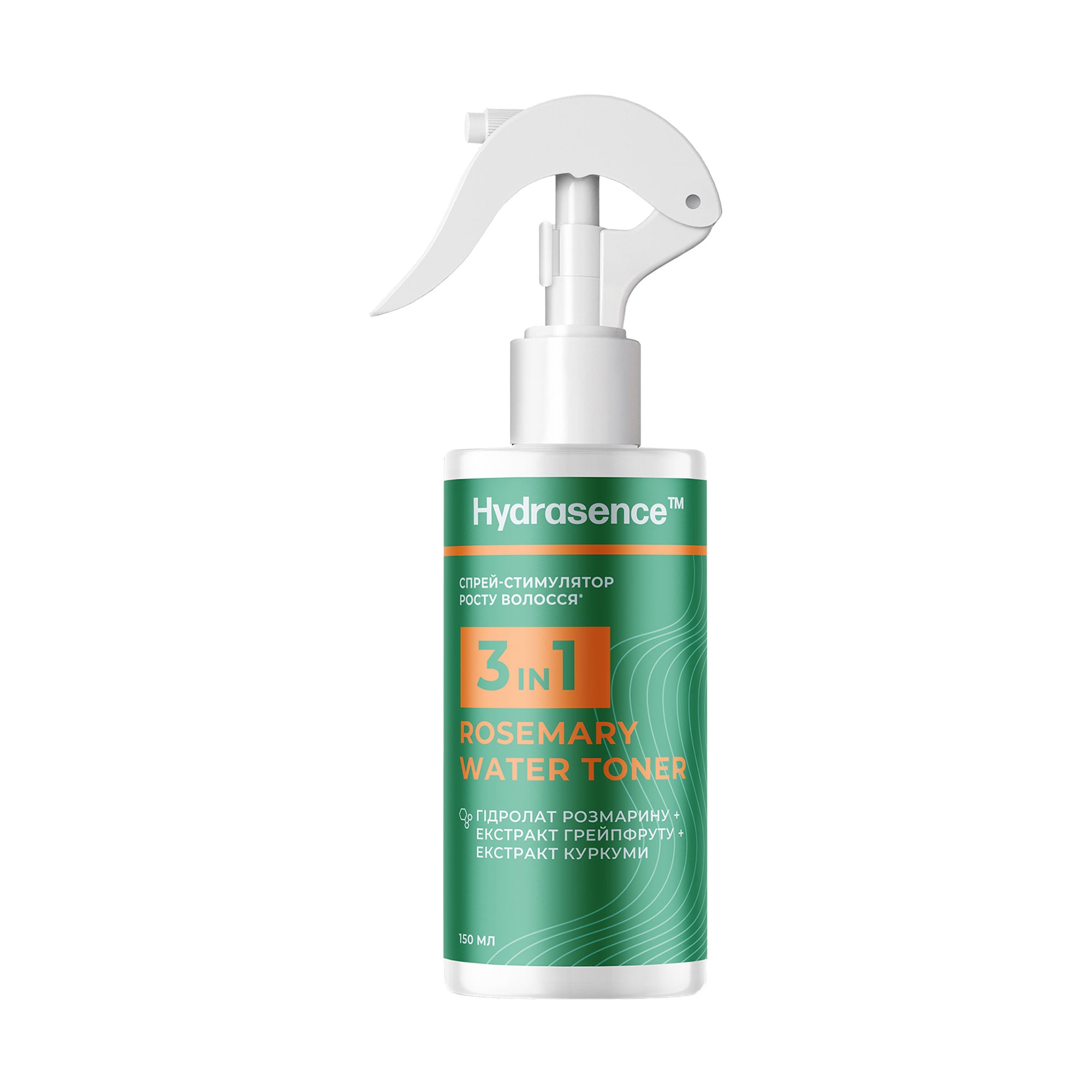 Розмариновий спрей-стимулятор росту волосся 3 в 1 Hydrasence Rosemary Water Toner, 150 мл
