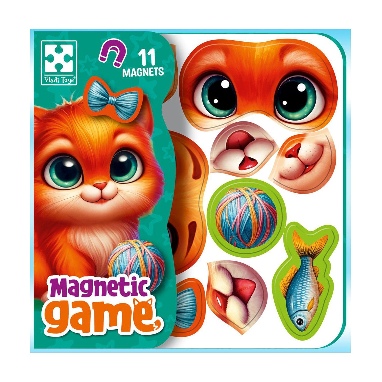 Розвивальна магнітна гра Vladi Toys Емоції Кошеняти, від 3 років, 11 деталей (VT3220-05)