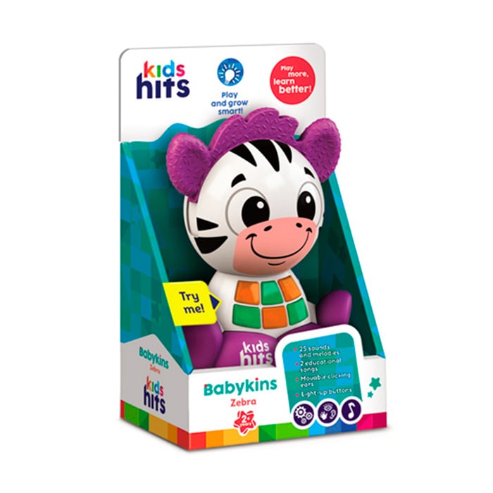 Розвивальна музична іграшка Kids Hits Babykins Зебра, у коробці, від 2 років, 13.2*21*8 см (KH10/004)