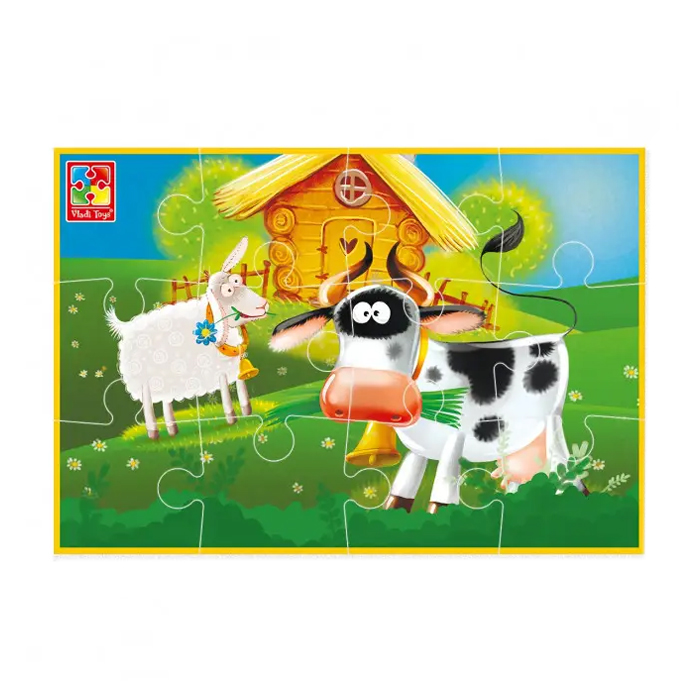 Розвивальні м'які бебі-пазли Vladi Toys Малюк зможе, Ферма, 12 деталей, від 3 років (VT1103-97)